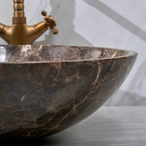 Lavabo <span class=keywords><strong>de</strong></span> <span class=keywords><strong>table</strong></span> rond en <span class=keywords><strong>marbre</strong></span> <span class=keywords><strong>de</strong></span> pierre naturelle, couleur marron, lavabo <span class=keywords><strong>de</strong></span> comptoir, bol rond en <span class=keywords><strong>marbre</strong></span> poli, évier en pierre - Product Image 5