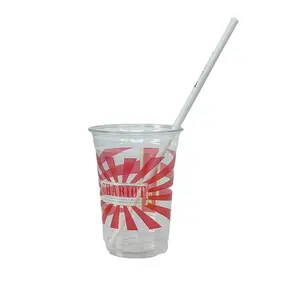 Wholesale factory supplier food grade eco material plastic cup with leakproof lid for cold drinking take away