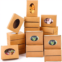 Zentriqlla 120 boîtes à savon rectangulaires en papier kraft avec fenêtre, assemblage facile, fabriquées en Chine, modèle PaperSoapBox-120P, cadeau artisanal