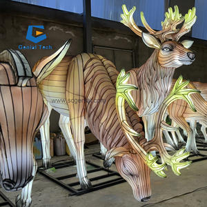 JN-Zm24 Festival Décoration Ours <span class=keywords><strong>Loup</strong></span> Animal Lanterne Peint À La Main LED Animal Renne Art Lanternes - Product Image 5