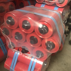 Karet sabuk konveyor rol pembawa kembali rol datar baja/plastik/sabuk Idler HDPE rol kembali konveyor - Product Image 4