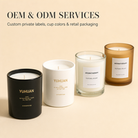 Bougie parfumée artisanale de qualité supérieure en cire de soja dans un bocal en verre transparent moderne, aromathérapie romantique pour la Saint-Valentin, Noël, Diwali