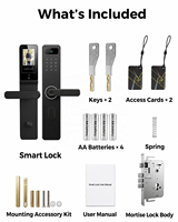 Cerradura Inteligente con Huella Dactilar y Código, Acceso por Wi-Fi, Control por Aplicación Tuya, Idiomas Personalizables, Servicio de Logotipo, Aluminio