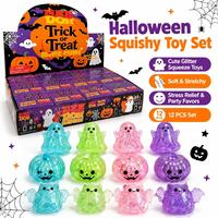 Coffret de jouets anti-stress Halloween scintillants et compressibles : Citrouille, Fantôme, Chauve-souris – Jouets souples et extensibles pour enfants, unisexe, idéal pour les fêtes