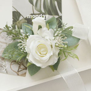 Fournitures de mariage Banquet Invité Fleurs Artificielles Mariée et Marié Corsage Main Fleurs <span class=keywords><strong>Rose</strong></span> Série Multicolore - Product Image 4