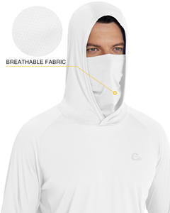 Hoodie de protection solaire personnalisé pour <span class=keywords><strong>homme</strong></span>, 100% polyester, respirant, chemise de pêche avec <span class=keywords><strong>cache</strong></span>-<span class=keywords><strong>cou</strong></span>, OEM/ODM - Product Image 4