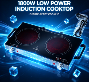 Cuisinière infrarouge portable 1800W à double brûleur, cuisinière électrique à 2 brûleurs avec commandes à bouton pour tous types d'ustensiles de cuisine - Product Image 2