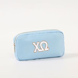 Custom Eco-Friendly Nylon Chenille Makeup Bag with Greek & Sorority Letters Multi-Color Water Resistant Lightweight Travel Bag - Product Image 4