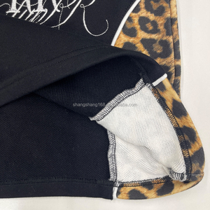 T-shirt <span class=keywords><strong>Polo</strong></span> Personalizzata 100% Cotone Pesante Vestibilità Ampia con Ricamo Patch Occhielli Bordatura Stampa Leopardata Serigrafia a Blocchi - Product Image 3
