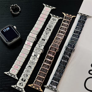 <span class=keywords><strong>Bracelet</strong></span> en acier inoxydable mignon Kawaii Cartoon Little Dog pour <span class=keywords><strong>Apple</strong></span> <span class=keywords><strong>Watch</strong></span> Band 38mm 40mm 41mm <span class=keywords><strong>42mm</strong></span> 44mm 45mm 49mm <span class=keywords><strong>Bracelet</strong></span> en chaîne pour <span class=keywords><strong>femme</strong></span> - Product Image 1