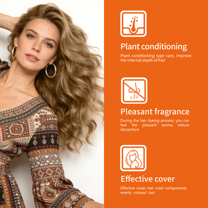 Kit de coloration capillaire permanente MAGANIO à faible teneur en ammoniaque, crème colorante pour cheveux de salon, couverture complète des cheveux gris, vente en gros - Product Image 5