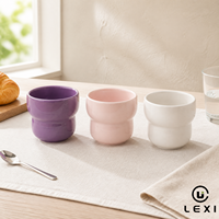 Tasse à thé en céramique moderne sans anse, pied conique, couleur violet foncé, pour expresso, vente en gros, décoration pour hôtels et restaurants