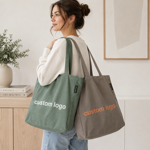 Bolsa de Compras de Lona de Algodón con Logotipo Personalizado Impreso/Bordado, Bolsa de Hombro Reutilizable con Logotipo Personalizado - Product Image 4