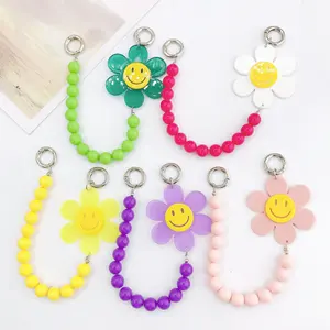 Vendita calda Colorful Smile Flower Short Bag Chain Strap Kawaii Women Sling Bag Chain per accessori per borse