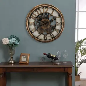 Large Noiseless Antique Contour Cheap Decorative Home Office Gift Wall Clock