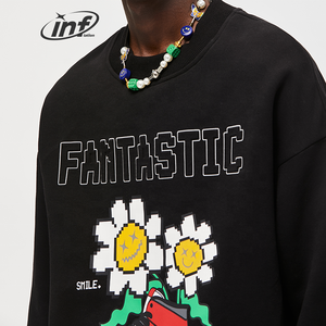 INFLATION 400gsm <span class=keywords><strong>boss</strong></span> – sweat-shirt réfléchissant à imprimé d'écran, sweat-shirt à capuche doublé de molleton Oversize grande taille - Product Image 3