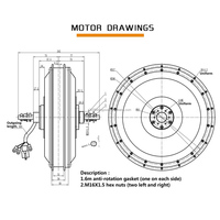 Moteur de moyeu arrière à rayons pour vélo électrique de montagne 72V 8000W, taille de dropout 273 150mm