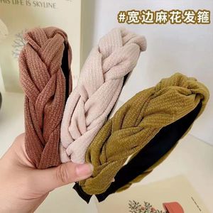 Autunno inverno tessuto fiocco copricapo tinta unita maglia treccia fascia <span class=keywords><strong>per</strong></span> capelli <span class=keywords><strong>per</strong></span> le donne ragazze - Product Image 2