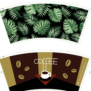Ventaglio di carta patinata PE con manicotto per tazza di carta yibin personalizzato sun app per tazza di caffè