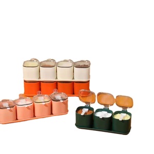 Ensemble de récipients à épices avec cuillère doseuse, couvercle à rabat à 4 compartiments pour le rangement des assaisonnements de cuisine - Product Image 2