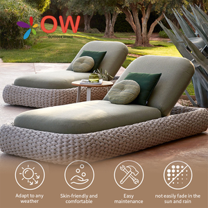 Bên ngoài khách sạn Lounger khung nhôm phơi nắng biệt thự sân thượng mây ngoài trời có thể gập lại sân thượng tắm nắng hồ bơi vườn Sun ghế - Product Image 5