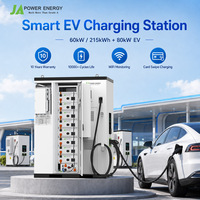Station de recharge commerciale pour véhicules électriques 80 kW JApower 60 kW 215 kWh avec stockage de batterie tout-en-un et onduleur hybride Solis, chargeur rapide DC