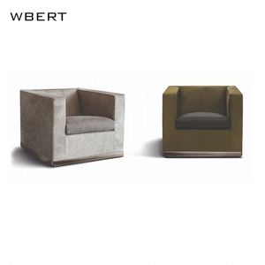 Wbert เก้าอี้โซฟาทรงสี่เหลี่ยมสไตล์ย้อนยุคโลหะสไตล์นอร์ดิกหรูหราสไตล์อิตาลีสำหรับห้องนั่งเล่นเก้าอี้รับประทานอาหารมีที่พักแขน - Product Image 1