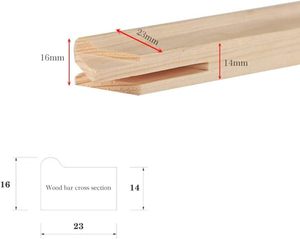 Barres de cadre en bois de pin massif en gros pour cadre intérieur DIY, pour cadre photo décoratif, blanc, noir, style moderne et simple, H29.5xL21mm - Product Image 2