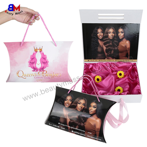 Caja de Regalo de Papel Ecológica Portátil Personalizada al por Mayor para Empaque de Pelucas y Extensiones de Cabello con Asa de Cinta - Product Image 2