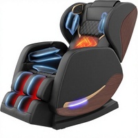 Fauteuil de massage inclinable intégral de conception haut de gamme, 10 points fixes, gravité zéro, hauteur réglable, cuir grain de bois