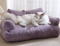 Coussin chauffant pour chat avec housse en peluche moelleuse, lit chaud pour chat à suspendre avec crochets métalliques pour tous les chauffages courants