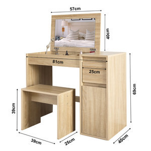 2 en 1 diseño de alta calidad suficiente espacio de almacenamiento espejo abatible de madera tocador de mesa para dormitorio - Product Image 2