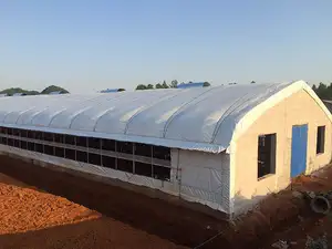 सस्ते स्टील संरचना पूर्वनिर्मित डिजाइन चिकन मुर्गी मुर्गी पालन घर सुअर भेड़ गाय खेत शेड