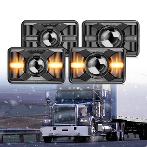Fari a LED 4x6 4pz Hi/<span class=keywords><strong>Lo</strong></span> DRL Segnale Luminoso Fascio Rettangolare Sostituzione Fari a LED Compatibili con Kenworth Freightline - Product Image 1