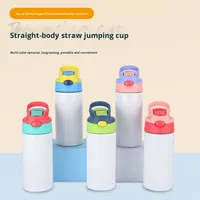 Gobelet isotherme pour enfants en acier inoxydable 304 de 12 oz, sublimation, isolation sous vide, performance thermique de 6 à 12 heures, couvercle à clapet coloré