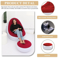 Canapé gonflable sans pieds en PVC floqué pour intérieur et extérieur, idéal pour la détente
