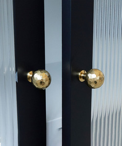 Round Ball Hammered Brass <strong>Knob</strong> Polished &amp; Sealed Golden Copper Finish Single Hole Handle for <strong>Drawer</strong> Cabinet Wardrobe - Product Image 2