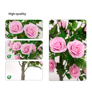 Bonsaï de roses artificielles, art floral, accessoires de mariage, bonsaï d'intérieur, décorations populaires pour vitrine. - Product Image 3