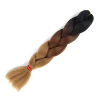 Dreadlocks tricolores 100g, perruque J pour femme, cheveux tressés jacquard, fibre à changement progressif, tresse jumbo, queue de cheval longue, utilisable au quotidien