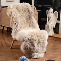 Grande Taille 110cm Tapis en Fourrure de Mouton d'Australie 100% Naturelle, Moderne, Écologique, en Peau de Mouton Véritable, Tapis en Laine Doux et Moelleux