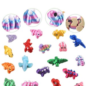 Figuras de Dinosaurios de Plástico Impresas en 3D, Coloridas, Colección de Animales de Dibujos Animados, Juego de Juguetes Articulados para Niños, Juguetes Coleccionables - Product Image 4