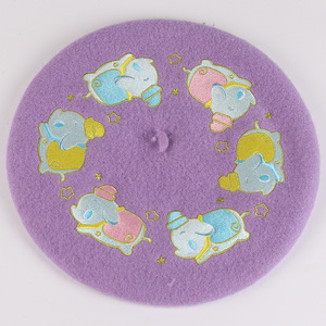 Borete Boina avec broderie personnalisée pour femmes, béret violet <span class=keywords><strong>petit</strong></span> diable mignon et ludique - Product Image 5