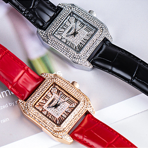 Nuevo Reloj de Cuarzo para Mujer 1001, con Diamantes, Diseño Simple y Elegante, Correa de Cuero, Resistente al Agua - Product Image 3