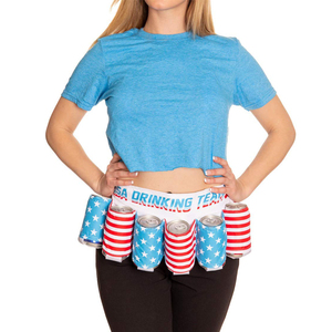 Sangle de ceinture de bière à thème du 4 juillet USA Americana Patriotic Beverage Can Holder Fanny Packs pour les fêtes - Product Image 5