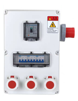 Boîtier de prise électrique industriel portable étanche IP67 en ABS avec interrupteur à bascule pour alimentation temporaire extérieure