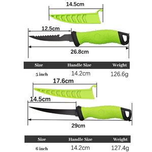 Coltello <span class=keywords><strong>da</strong></span> Sfiletto per <span class=keywords><strong>Pesca</strong></span> con Guanto Antitaglio e Fodero Protettivo per Sfilettare e Spinare Pesce d'Acqua Dolce e Salata - Product Image 3