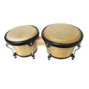 high quality Log color bongo drum 7+9 inch hand African drum percussion bongo drummer beat 7+9 bongo drum with rack