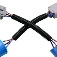 Harness Kabel Otomotif Tahan Air 2 Pin Kustom dengan Tabung Bergelombang dan Konektor Plastik