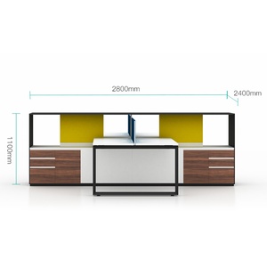 Modern 2 4 6 Person <b>Solid</b> <b>Wood</b> Office Partition Call Center Cubicle Workstation with Open Workspace <b>Desk</b> Modular Office Design - Product Image 5