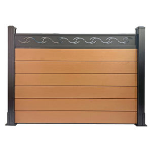 ألواح سياج فنية مقطوعة بالليزر من WPC مع عمود من الألومنيوم لسياج الخصوصية الخارجي للمباني والحدائق المنزلية - Product Image 1